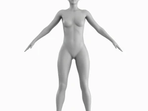 Average Woman Body Low Poly Basemesh 3D Model