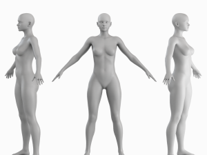 Average Woman Body Low Poly Basemesh 3D Model