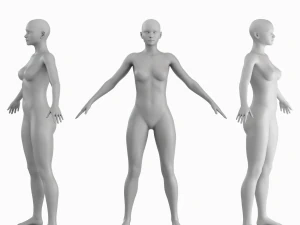 Average Woman Body Low Poly Basemesh 3D Model