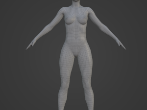 Average Woman Body Low Poly Basemesh 3D Model