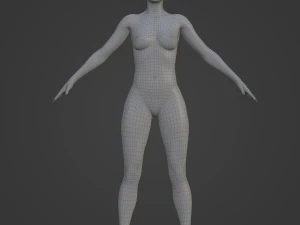 Average Woman Body Low Poly Basemesh 3D Model