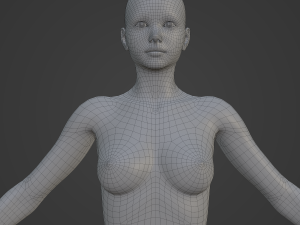 Average Woman Body Low Poly Basemesh 3D Model