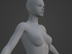 Average Woman Body Low Poly Basemesh 3D Model