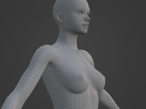 Average Woman Body Low Poly Basemesh 3D Model