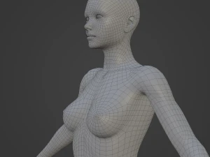 Average Woman Body Low Poly Basemesh 3D Model