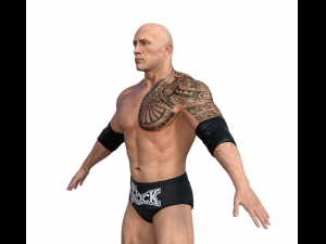 The Rock Dwayne Johnson Realistic Character Modelo 3D