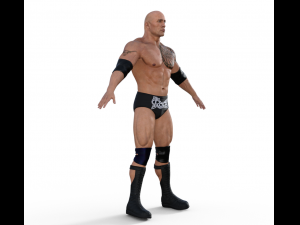 The Rock Dwayne Johnson Realistic Character Modelo 3D
