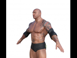 Dave Batista Realistic Character 3D 모델