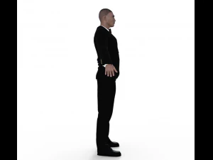 Asian Waiter Man Realistic Character 3D Model