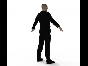 Asian Waiter Man Realistic Character 3D Model