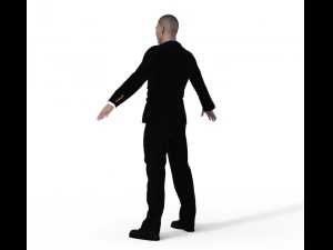 Asian Waiter Man Realistic Character 3D Model