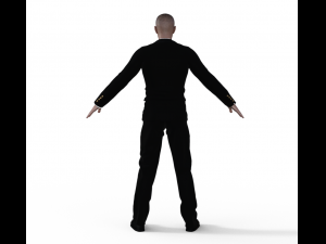 Asian Waiter Man Realistic Character 3D Model