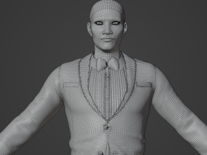 Asian Waiter Man Realistic Character 3D Model