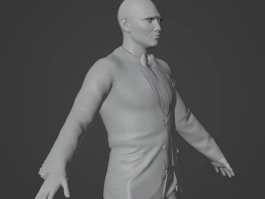 Asian Waiter Man Realistic Character 3D Model