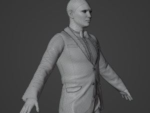 Asian Waiter Man Realistic Character 3D Model