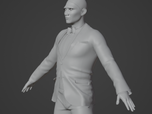 Asian Waiter Man Realistic Character 3D Model