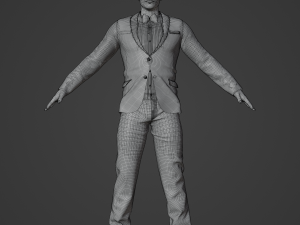 Asian Waiter Man Realistic Character 3D Model
