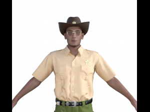 American Sheriff Realistic Character 3Dモデル