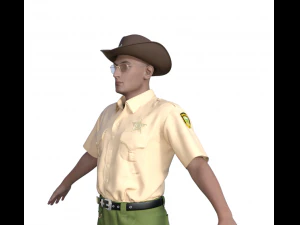 American Sheriff Realistic Character 3D Model