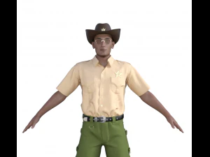 American Sheriff Realistic Character 3D Model