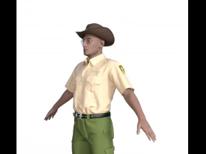 American Sheriff Realistic Character 3D Model