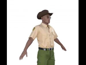 American Sheriff Realistic Character 3D Model