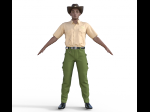 American Sheriff Realistic Character Model 3D