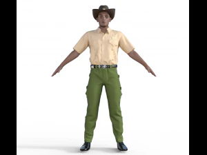 American Sheriff Realistic Character 3D Model