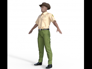 American Sheriff Realistic Character Model 3D