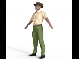 American Sheriff Realistic Character 3D Model