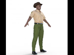 American Sheriff Realistic Character 3D Model