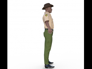 American Sheriff Realistic Character Model 3D