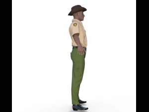 American Sheriff Realistic Character 3D Model