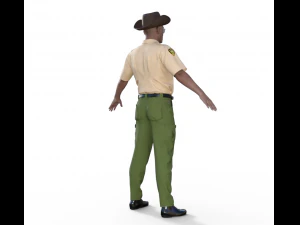 American Sheriff Realistic Character 3D Model