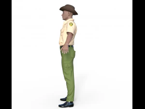 American Sheriff Realistic Character 3D Model