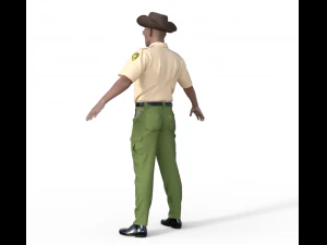 American Sheriff Realistic Character 3D Model
