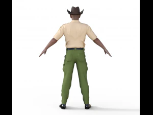 American Sheriff Realistic Character 3D Model