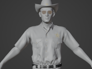American Sheriff Realistic Character Model 3D