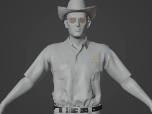 American Sheriff Realistic Character 3D Model
