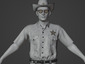 American Sheriff Realistic Character Model 3D