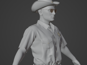 American Sheriff Realistic Character Model 3D
