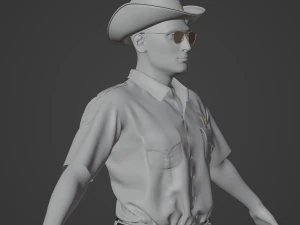 American Sheriff Realistic Character 3D Model