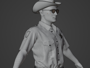 American Sheriff Realistic Character Model 3D