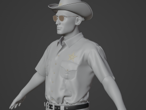 American Sheriff Realistic Character Model 3D