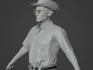 American Sheriff Realistic Character 3D Model