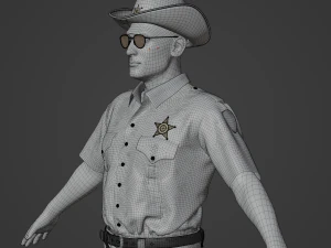 American Sheriff Realistic Character 3D Model