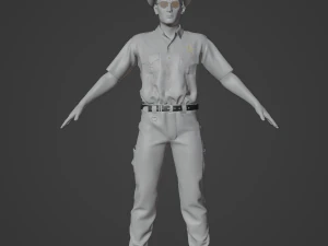 American Sheriff Realistic Character 3D Model