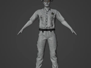 American Sheriff Realistic Character 3D Model
