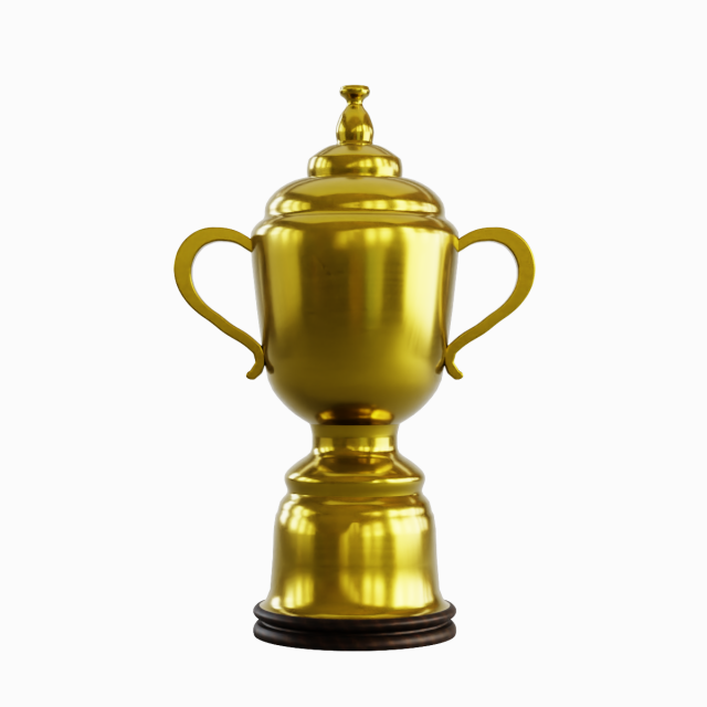 Gold Trophy Cup 01 3D Model .c4d .max .obj .3ds .fbx .stl .blend 