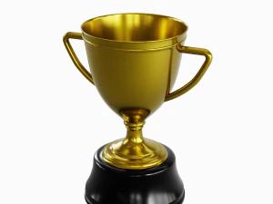 Gold Trophy Cup 02 3D Model